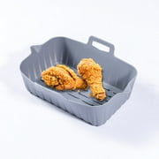 Air Fryer Liners Rectangular Soft Baking Pan with Handles & Raised Bars for Cooking Oven Microwave