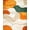 Orange Green Beige, Pattern 3, variant on ODIKA Orange Swirl Burnt Abstract Vintage Distressed Wavy Ribbon Creamy for Home Office, Gaming Room, Under Desk, Non-Slip Chair-Friendly