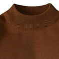 thumbnail image 4 of TFEOQRY Men's Mock Neck Lined Sweater Solid Knit Long Sleeve Casual Pullover Fall Winter Warm Top Coffee, 4 of 6