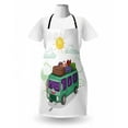 thumbnail image 3 of Camper Apron, Bus Loaded with Luggage Cruising in the Countryside Hippie Van Outdoor Activity, Unisex Kitchen Bib with Adjustable Neck for Cooking Gardening, Adult Size, Multicolor, by Ambesonne, 3 of 4