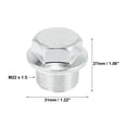 thumbnail image 5 of Unique Bargains M22 x 1.5 Steel Vehicle Engine Oil Drain Plug Screw with Seal Ring for GM Silver Tone, 5 of 7