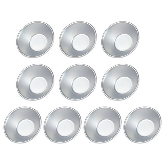hejhncii 10 PCS Tart Pans Mini Molds Pastry Mold Aluminum Alloy Material Eggs Tart Molds Small Cupcake Mold Gift for Baking Lover