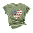 thumbnail image 3 of KALE 4th of July Short Sleeve Shirts for Women American Flag Patriotic 2D Independence Day Print Casual Sports T Shirt Y2K Clothes Green XXXL, 3 of 7