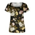 thumbnail image 4 of IROINNID Going Out Tops For Women Fashion Printed Casual Round-Neck Short Sleeve Loose Tops Under 10$, 4 of 5