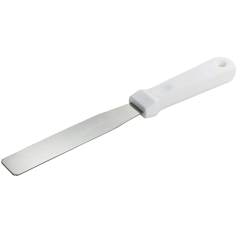 Bleteleh Large Bench / Dough / Cake Scraper, Icing Smoother Spreader,  10-inch Long Stainless Steel Blade, with white Polypropylene Handle