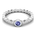 thumbnail image 2 of 925 Sterling Silver 3mm Round Tanzanite Stackable Women Valentines Day Gifts Ring, 2 of 4