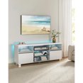 thumbnail image 2 of TV Console for Bedroom Living Room Furniture 2 Cabinets With Doors 63-Inch Long TV Stand With LED Lights for TVs Up to 70 Inch My Lux Decor Round, 2 of 8