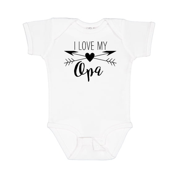Inktastic I Love My Opa Heart and Arrows Boys or Girls Baby Bodysuit