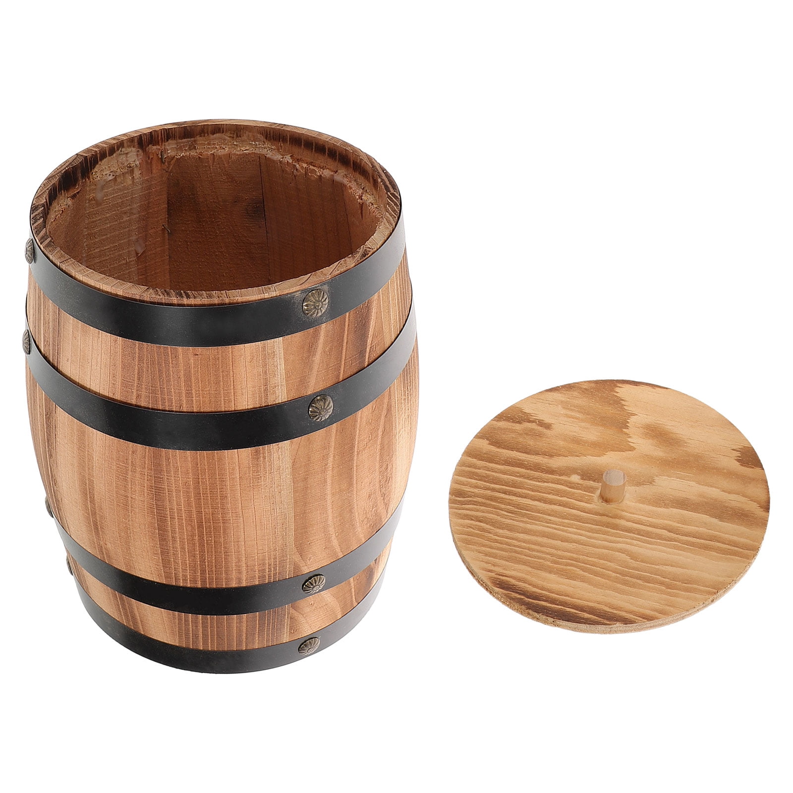 Rustic Wooden Utensil Holder for Kitchen Countertop - Multi-Use Organizer Bucket for Cutlery, Silverware, Chopsticks, Spoons, Forks & Pens