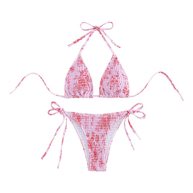 KLKCMS Women's Triangle Bikini Set Backless Bathing Suit for Swim Pool Summer Party F