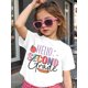 thumbnail image 1 of Girls' Casual Round Neck T-Shirt - "Hello Second Grade" Back-to-School Print with Playful Graphics, Short Sleeve, Breathable Knit Fabric, Perfect for School & Casual attire, Shirts for, 1 of 7