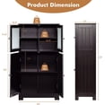 thumbnail image 3 of LOKO Tall Bathroom Cabinet, Modern Storage Organizer with Doors & Open Shelves, Wooden Floor Cabinet with Adjustable Shelves for Bathroom, Living Room or Kitchen (Grey), 3 of 18