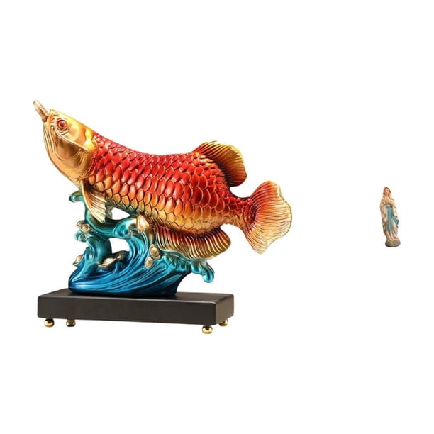 Estatua de pez,Estatua de pez arowana,decoración Feng Shui para estante o escritorio,Estatua de Lutero,Colección religiosa de estatuas de la Virgen María,Figura de resina y la Dama de Lutero