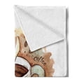 thumbnail image 2 of Tea Soft Flannel Fleece Throw Blanket, Hot Freshly Brewed Espresso Cup Cappuccino Latte Drinking Sketch Cafe Theme, Cozy Plush for Indoor and Outdoor Use, 50" x 60", Pale Caramel White, by Ambesonne, 2 of 5
