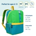thumbnail image 4 of Wildkin Kids School Backpack for Boys, Features Front strap for attaching Wildkin's Clip-in Lunchbox or other gear, Generously sized exterior front pocket (Monster Green), 4 of 9