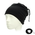 thumbnail image 2 of 3 in 1 Snood Fleece Thermal Neck Tube Scarf Bandanas Neck Warmer Balaclava Winter Sports Black, 2 of 10