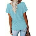 thumbnail image 3 of Women's Giraffe Print Basic Crew Neck T-Shirt Summer Solid Short Sleeve Loose Tops, 3 of 4