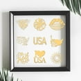 thumbnail image 5 of 9pcs 1.6x1.6 inch Golden Metal Stickers American Independence Day Metal Stickers Self Adhesive Stickers Sunflower Epoxy Stickers Pyramid Sticker for DIY Scrapbooks Epoxy Resin Decoration DIY, 5 of 9