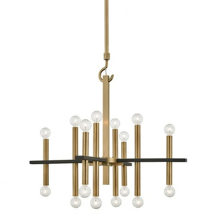 

-16-Light Chandelier in Style-28.75 inches Wide By 27.25 inches High Aged Brass Black Bailey Street Home 735-Bel-3321969