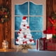thumbnail image 1 of Mini árbol de Navidad blanco flocado de 45 cm | Árbol de Navidad pequeño de escritorio iluminado con luces LED cálidas y adornos a pilas | Decoración navideña para el hogar, la oficina y la mesa, 1 of 7