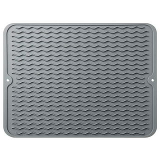 Grand Fusion Gray Dish Drying Rack with Ultra Absorbent Microfiber Mat,  Light Gray 20x 15.5x 6