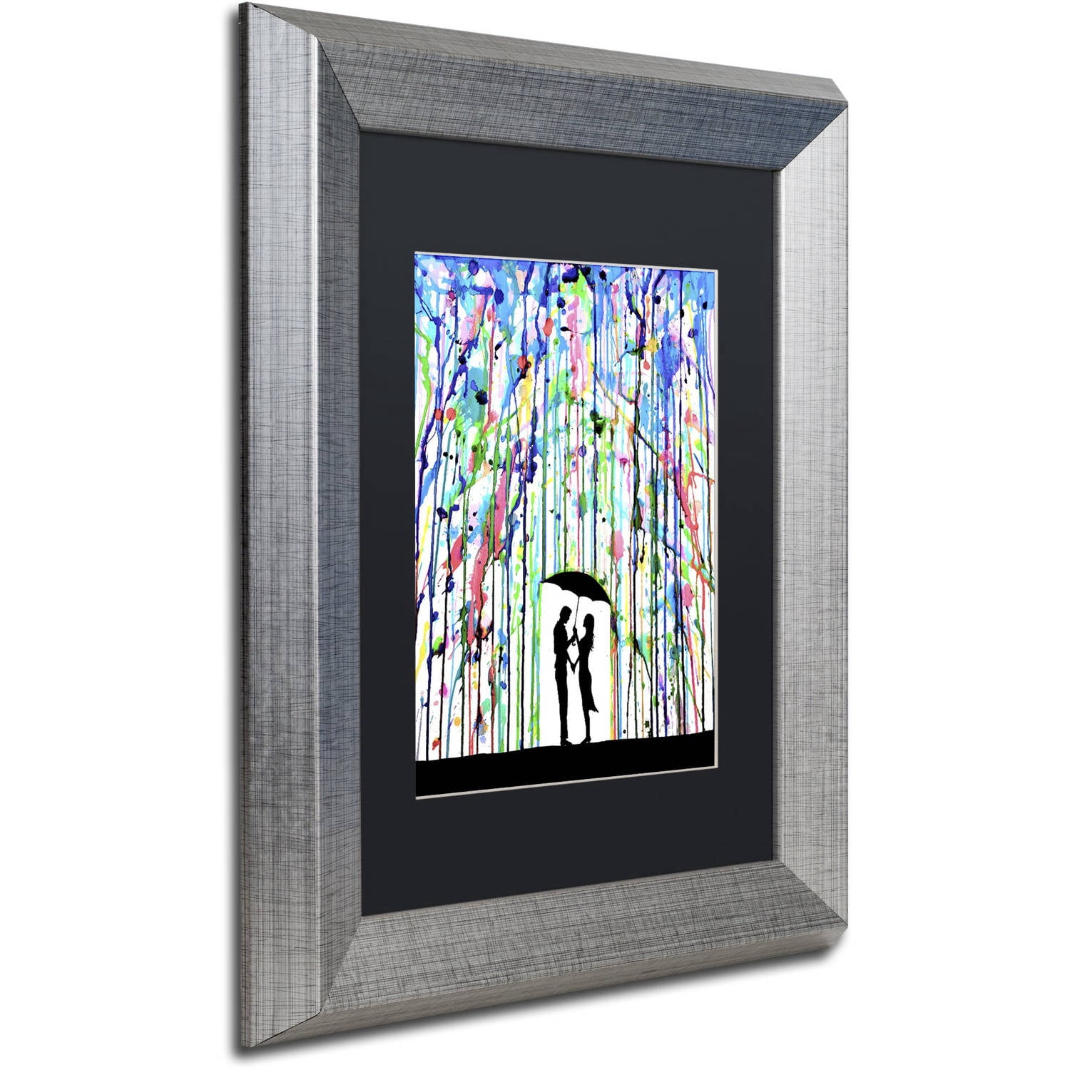 Trademark Fine Art 'Pour Deux' Canvas Art by Marc Allante, Black Matte, Silver Frame