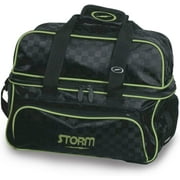 Storm 2 Ball Deluxe Checkered Tote Bowling Bag- Black/Lime