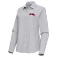 thumbnail image 2 of Women's Antigua Gray Ole Miss Rebels Porter Woven Tri-Blend Long Sleeve Button-Up Shirt, 2 of 3