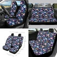 thumbnail image 2 of Yuyamidu Colorful Flower Car Seat Cover 15 PCS Auto Front Back Seat Cover Steering Wheel Cover Seat Belt Pads Trash Bin Mount Phone Holder Rearview Mirror Cover Cup Holder Wrist Key Chain, 2 of 7