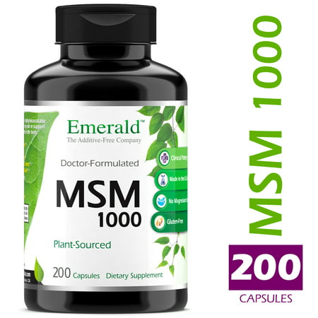Emerald Laboratories (Ultra Botanicals) - MSM 1,000 mg - Joint Support for Aches & Pains, Anti-Inflammatory, Stress Relief, Supports Digestive System, & Allergy Relief - 200