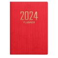 thumbnail image 2 of Naierhg A7 2024 English Planner Faux Leather Hardcover 180 Pages Ink-Proof Paper Mini Journal Dairy Pocket Notebook Student Supplies Red, 2 of 8