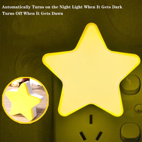 Star LED Night Light, Smart Dusk to Dawn Lighting Sensor Lamp, Cute Star Kids Birthday Christmas Gift, 4 Pack