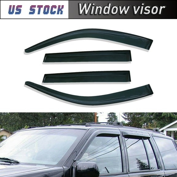 POSSBAY For Jeep Grand Cherokee 11-21 Window Visors Vent Sun Rain Guard Shade Deflector
