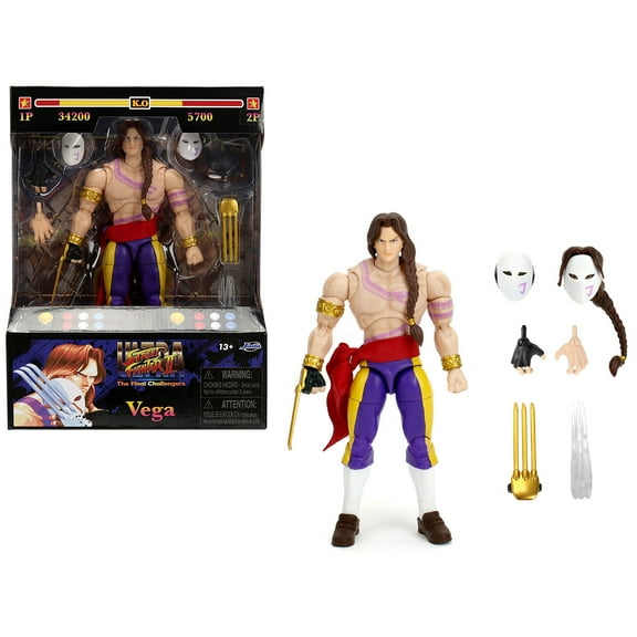Vega 6" Moveable Figure with Alternate Head and Limbs "Ultra Street Fighter II: The Final Challengers" (2017) Video Game Model by Jada