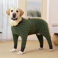 thumbnail image 2 of Large Dog Pajamas Lightweight Stretch Stripe Dog Onesie Clothing Anti Licking Recovery Dog Clothes for Golden Retriever Husky (green,6XL), 2 of 7