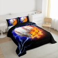 thumbnail image 3 of Homewish Baseball Sport Lover Bedding Comforter Set,Abstract Lightning Twin Comforter Sets,Orange White Black Bedding Set For Boys Kids,Super Cozy Room Decor Reversible,2-Piece, 3 of 8