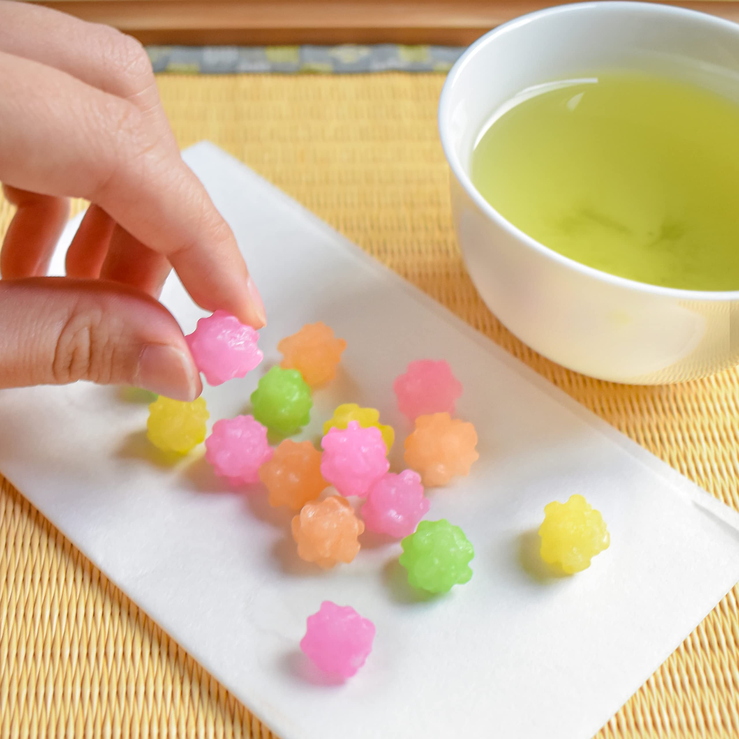 Yamasan Konpeito Japanese Colorful Sugar Candy, Handmade, Big Bag 500g