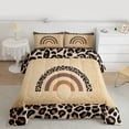 thumbnail image 2 of Homewish Kids Cartoon Rainbow Full Size Comforter Sets, Leopard Cheetah Print Bedding Comforter Set, Brown Sequin Print Reversible Bedding Sets, Luxury Bedroom Decor, 3pcs, 2 of 8