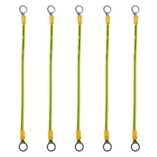 LEEYNEER Liukekj 5Pcs Automotive Ground Strap Copper Vehicle Grounding Cable Straps Automotive Engine Copper Ground Strap with Ring Terminals for Most Cars
