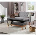 thumbnail image 3 of Banc de Rangement Katheryn en Similicuir Charbon, 3 of 7