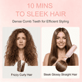 thumbnail image 5 of Hair Straightener Brush, Anti-Scald Ceramic Straightening Brush with 4 Temp & 35s Fast Heating, Anti-Tangle Flat Iron Hot Comb, Dual Voltage, Pink, 5 of 10