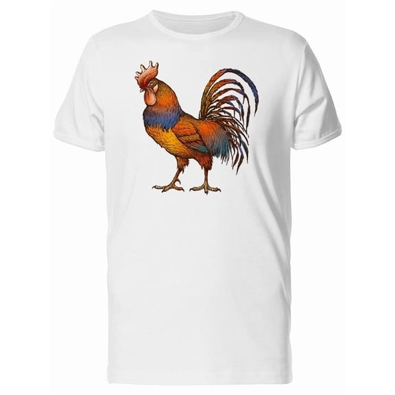 Sketch Of A Colorful Rooster T-Shirt Men -Image by Shutterstock, Male Large