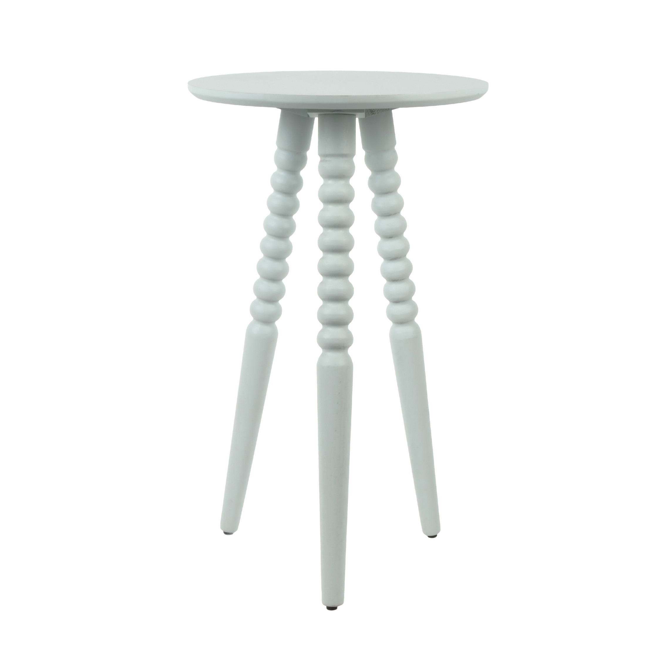 Décor Therapy Silverwood Allison Compact Round Accent Table with Turned Legs, Ice Blue