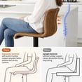 thumbnail image 4 of FIRAVOE Bar Stools with Back Set of 2, Swivel Counter Height Bar Stools (24"-32" Adjustable Height) Barstools with Footrest, Whiskey Brown Faux Leather Bar Chairs for Kitchen Island, 4 of 10