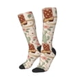 thumbnail image 2 of Vsdgher Floral Cowboy Boots Print Thigh High Socks Extra Long Stretchy Sock Women Over Knee High Opaque Stocking Daily Wear, 2 of 5