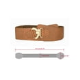 thumbnail image 3 of INSPIRE CHIC Women Snake Print Elastic Stretchy Slanted Wide Faux Leather Waist Belt Brown Fit Waist Size: 72-84cm/28.35-33.07", 3 of 4
