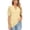 Yellow, variant on Timegard Eyelet Tops for Women Notched V Neck Ruched Puff Short Sleeve Comfy Casual Blouse Tops Trendy