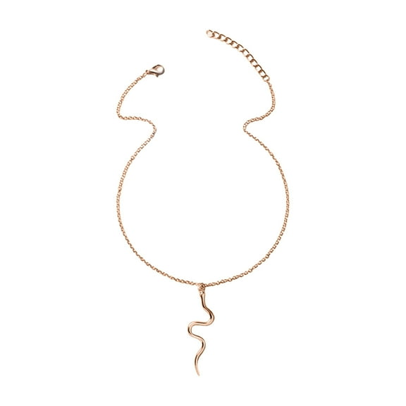 ievspot Women Necklace Snake Pendant Adjustable with Extended Chain Vintage Lady Clavicle Necklace Party Commuting Sweater Neck Jewelry