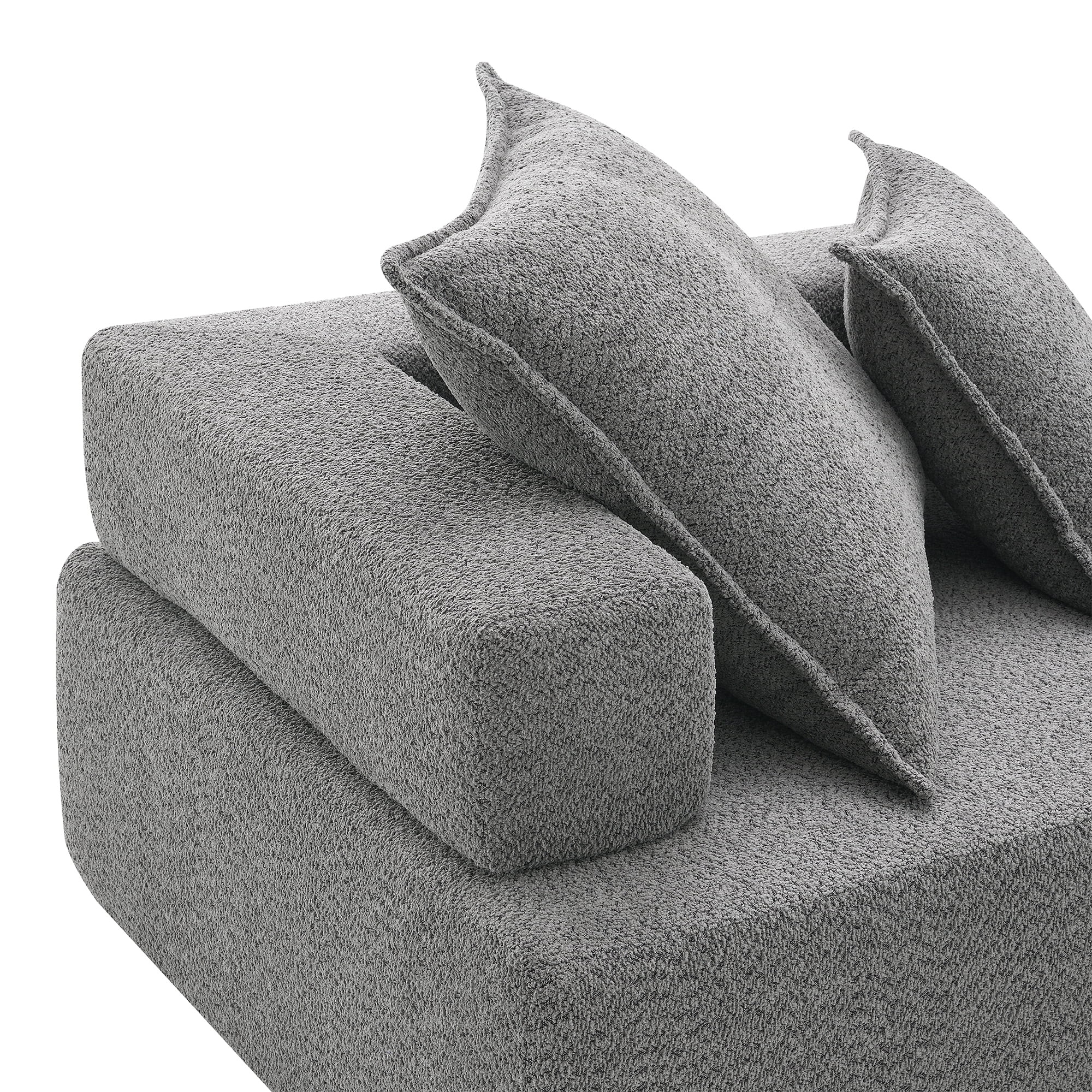 MAYEERTY 156" Oversized U-Shaped Modular Sectional Sofa - Luxury Boucle Convertible Compressed Floor Couch, 4PC Free Combination for Living Room, 2 Colors