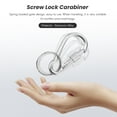 thumbnail image 4 of 7 Pcs 5# Screw Lock Mini Multicolor Aluminum Carabiner Hook w Keyring, 4 of 9